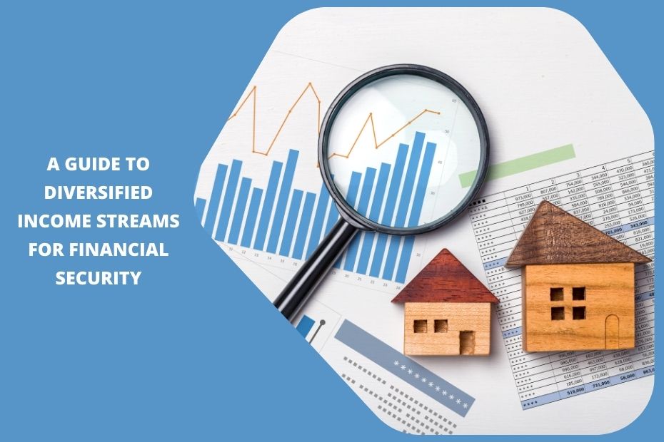 A person analyzing diverse income streams including real estate, stocks, and online business opportunities.