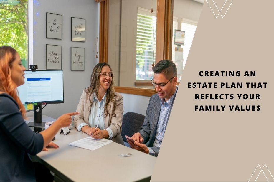 A family meeting with an estate planner to discuss a values-based legacy plan.