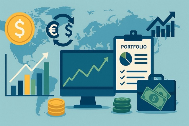 Illustration of international investment opportunities and risks