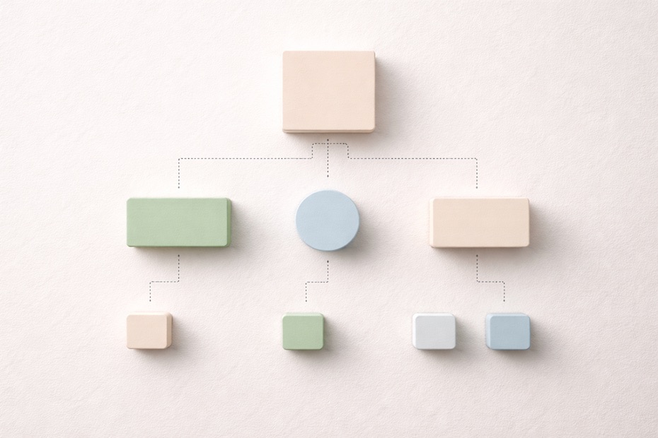 Abstract visualization of trust asset flow using connected geometric shapes